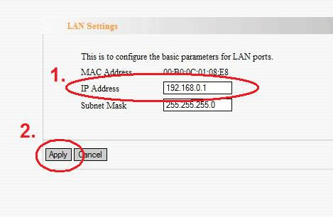 Tenda LAN Settings